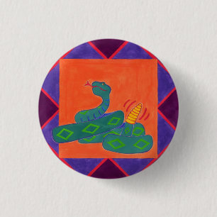 Badge Rond 2,50 Cm Serpent à sonnettes du sud-ouest