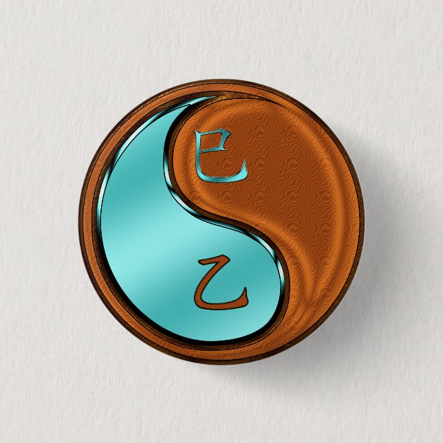 Badge Rond 2,50 Cm Serpent de Bois (Devant)