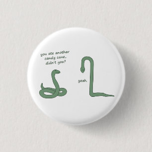 Badge Rond 2,50 Cm Serpent de sucre de canne