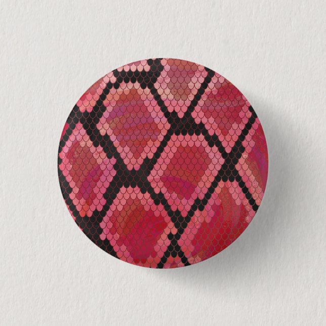 Badge Rond 2,50 Cm Serpent noir et rouge (Devant)