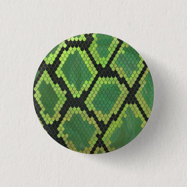 Badge Rond 2,50 Cm Serpent noir et vert (Devant)
