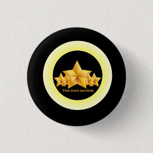 Badge Rond 2,50 Cm service cinq étoiles classique