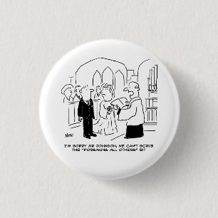 Badge Rond 2,50 Cm Service de l'église mariage Vicar ne peut pas frot