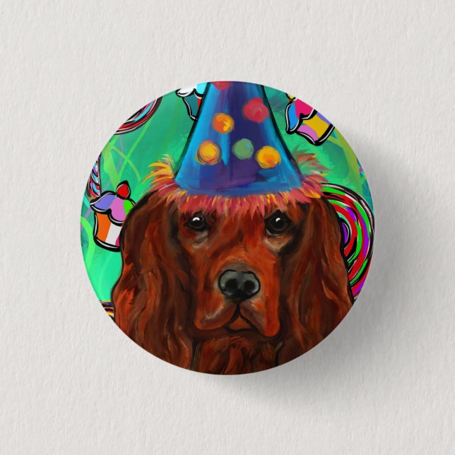 Badge Rond 2,50 Cm Setter Rouge Irlandais    (Devant)