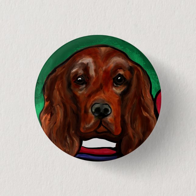 Badge Rond 2,50 Cm Setter rouge irlandais    (Devant)