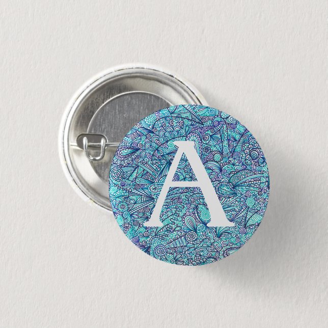 Badge Rond 2,50 Cm Shades Of Blue Personalized Clipboard (Devant & derrière)