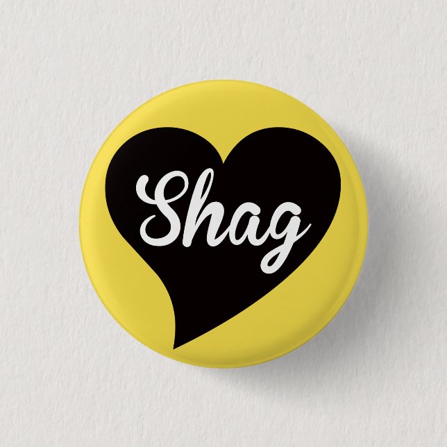 Badge Rond 2,50 Cm Shag Black Heart Bumblebee (Devant)