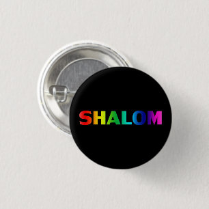 Badge Rond 2,50 Cm Shalom, Paix, Fierté Lgbt Lgbtq Gay Arc-en-ciel no