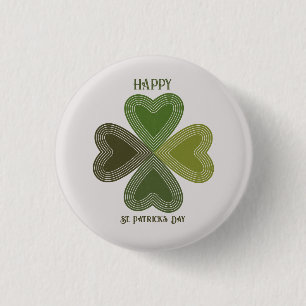 Badge Rond 2,50 Cm Shamrock celte irlandais rétro St Patrick's Day