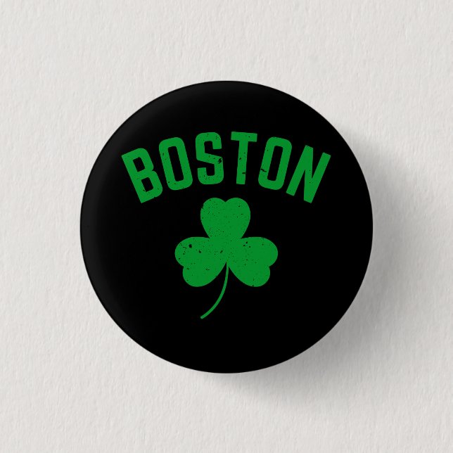 Badge Rond 2,50 Cm Shamrock de Boston Green Lucky (Devant)
