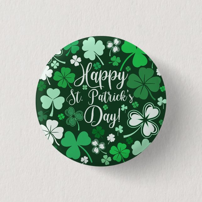 Badge Rond 2,50 Cm Shamrock St Patrick's (Devant)