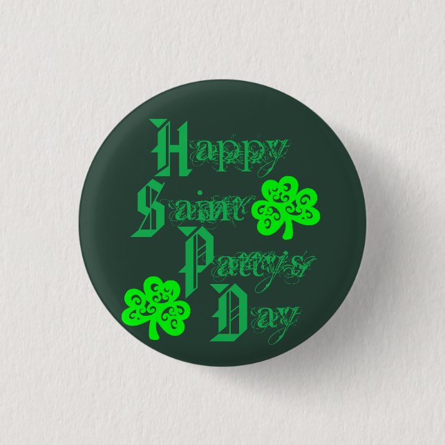 BADGE ROND 2,50 CM SHAMROCKS (Devant)