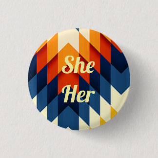 Badge Rond 2,50 Cm She/Her Gender Pronoun Pin
