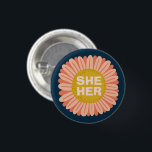 Badge Rond 2,50 Cm SHE / Son Prononouns Sunflower Daisy Pride<br><div class="desc">Décorez votre tenue avec ce bouton d'art cool. Ça fait un grand cadeau ! Vous pouvez le customiser et ajouter du texte. Consultez ma boutique pour plus de couleurs et de motifs ! Faites-moi savoir si vous aimeriez quelque chose de personnalisé aussi.</div>