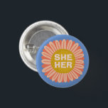 Badge Rond 2,50 Cm SHE / Son Prononouns Sunflower Daisy Pride<br><div class="desc">Décorez votre tenue avec ce bouton d'art cool. Ça fait un grand cadeau ! Vous pouvez le customiser et ajouter du texte. Consultez ma boutique pour plus de couleurs et de motifs ! Faites-moi savoir si vous aimeriez quelque chose de personnalisé aussi.</div>