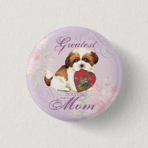 Badge Rond 2,50 Cm Shih Tzu Heart Mom