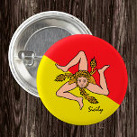 Badge Rond 2,50 Cm Sicile bouton, Sicile patriotique Sicilienne Drape<br><div class="desc">Boutons : Sicile,  triskelion & Drapeau sicilien - amour mon pays,  voyage,  vacances,  patriotes nationaux / fans de sport</div>
