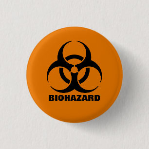 Badge Rond 2,50 Cm Signal d'avertissement de symbole de danger biolog