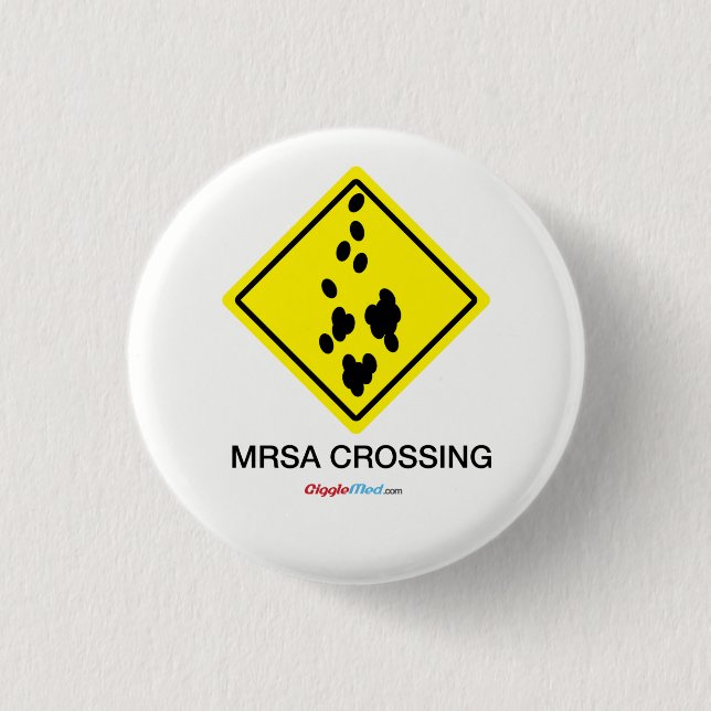 Badge Rond 2,50 Cm Signe de croisement de MRSA (Devant)