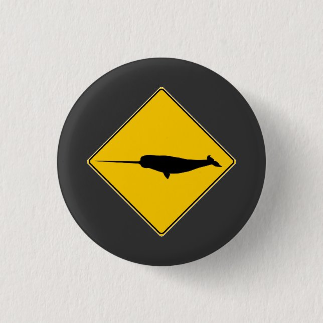 Badge Rond 2,50 Cm Signe de Narwhal X-ing (Devant)