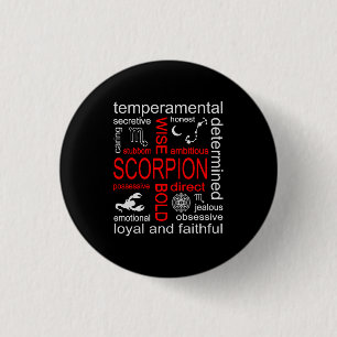 Badge Rond 2,50 Cm Signe du zodiaque Scorpion