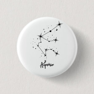 Badge Rond 2,50 Cm SIGNE Zodiaque Aquarius Cadeau astrologie Aquarius