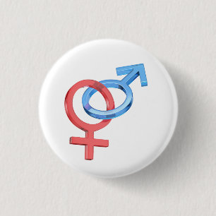 Badge Rond 2,50 Cm Signes de genre féminin et masculin en verre