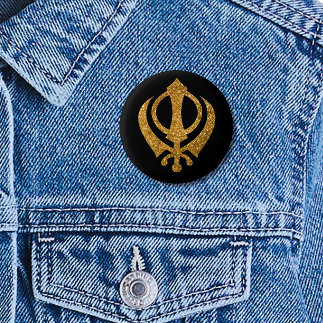 Badge Rond 2,50 Cm Sikh Khanda "Sans peur et libre" (Créateur téléchargé)