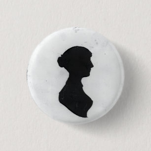 Badge Rond 2,50 Cm Silhouette de Jane Austen sur un porte-clés