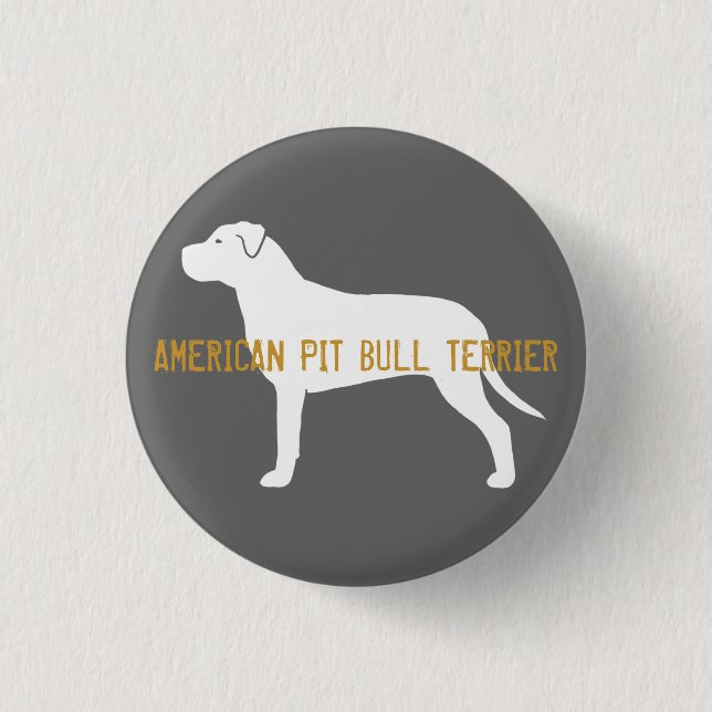 Badge Rond 2,50 Cm Silhouette de Pit Bull (Devant)