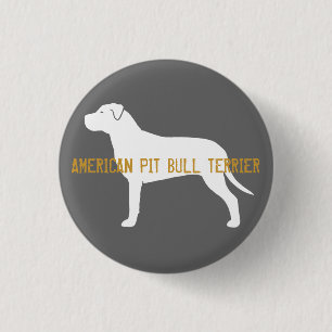 Badge Rond 2,50 Cm Silhouette de Pit Bull