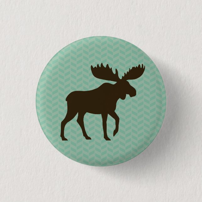 Badge Rond 2,50 Cm Silhouette d'élan (Devant)