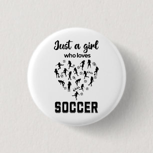 Badge Rond 2,50 Cm Silhouette filles jouant au football