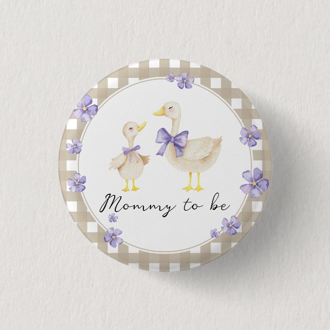 Badge Rond 2,50 Cm Silly Goose Baby Shower - Mommy to be (Devant)