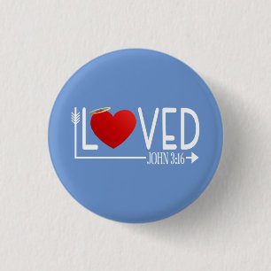 Badge Rond 2,50 Cm Simple amour Bible Verse Valentine   Bouton d'épin