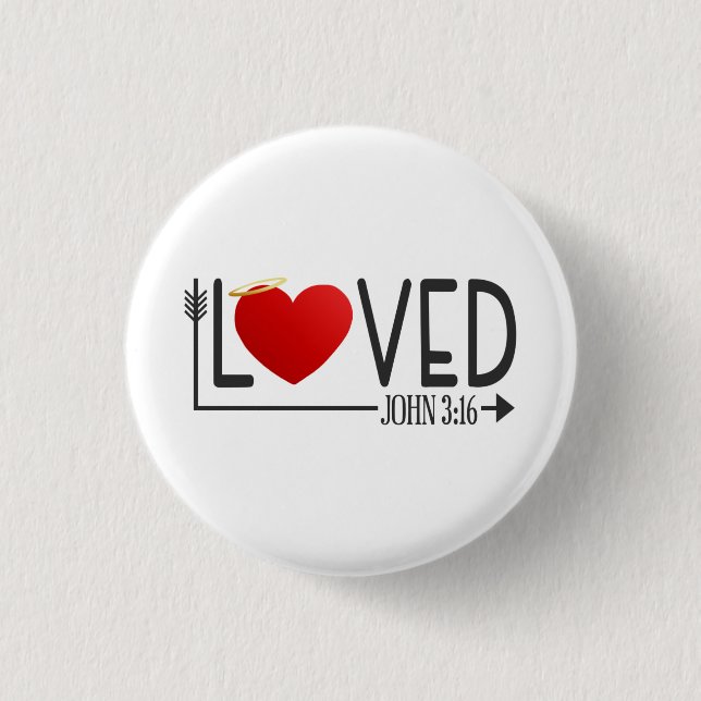 Badge Rond 2,50 Cm Simple amour Bible Verse Valentine | Bouton d'épin (Devant)