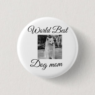 Badge Rond 2,50 Cm Simple animal coloré ajouter nom photo chien maman