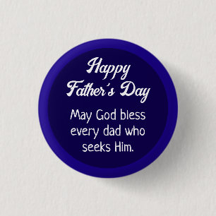 Badge Rond 2,50 Cm Simple Fête des pères heureuse papa prier bleu fon