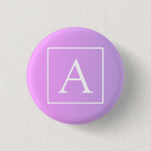 Badge Rond 2,50 Cm Simple Monogramme Dégradé Rose/Violet Subtil