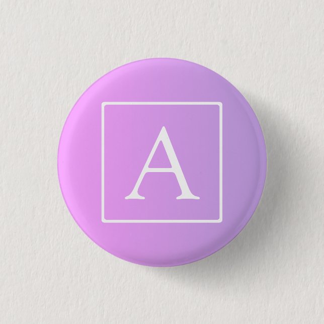 Badge Rond 2,50 Cm Simple Monogramme | Dégradé Rose/Violet Subtil (Devant)