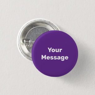 Badge Rond 2,50 Cm Simple violet avec modèle de message blanc
