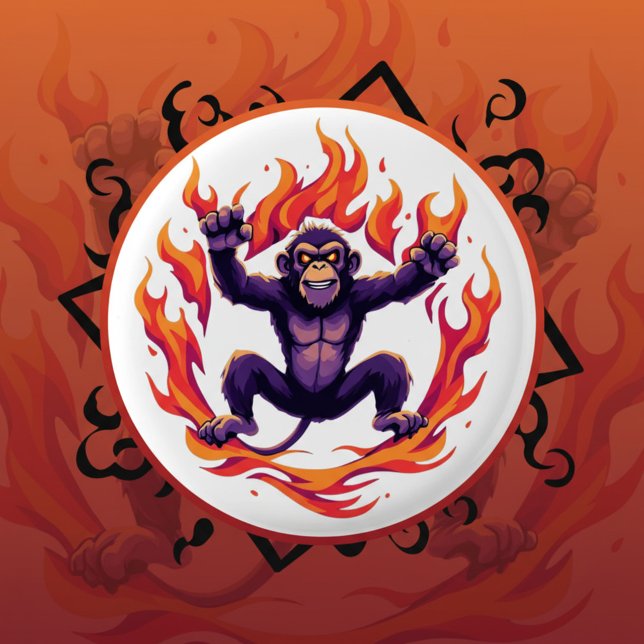 Badge Rond 2,50 Cm Singe d'Inferno (Créateur téléchargé)