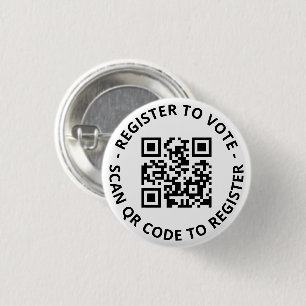 Badge Rond 2,50 Cm S'inscrire pour voter le code QR numérisé personna
