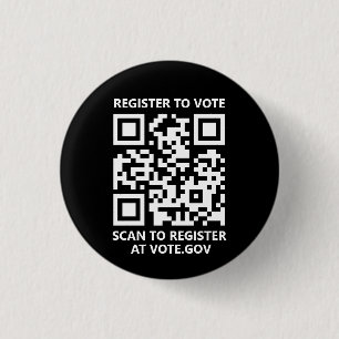 Badge Rond 2,50 Cm S'inscrire pour voter scanner QR Code personnalisé