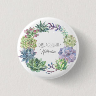 Badge Rond 2,50 Cm Sirène d'information de couronne succulente ID517