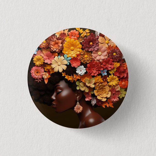 Badge Rond 2,50 Cm Sista Black Queen Melanin Femme Black Girl Magie (Devant)