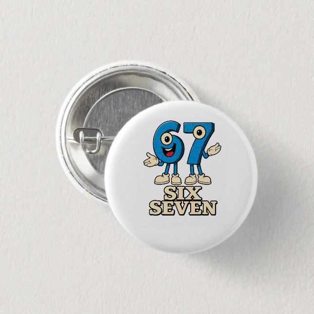 Badge Rond 2,50 Cm Six Seven Mème Génération Z (Devant & derrière)