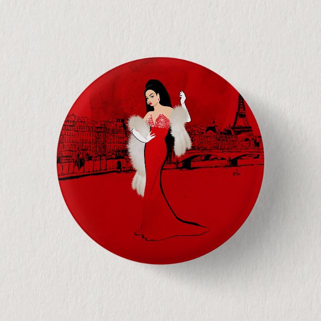Badge Rond 2,50 Cm Sizzling à Paris (Devant)