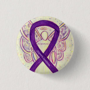 Badge Rond 2,50 Cm Sjogren's Syndrome Awareness Angel Ribbon Art Pin