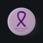 Badge Rond 2,50 Cm Sjogren's Syndrome Awareness Ribbon Custom Art Pin<br><div class="desc">La cause de sensibilisation au syndrome de Sjogren utilise un ruban violet. La broche à ruban de sensibilisation présente la peinture d'un ruban de conscience violet sur un pendentif à bouton personnalisé. Le pendentif de sensibilisation note "Sensibilisation au syndrome de Sjogren". Les épingles ou boutons d'un ruban de sensibilisation violet...</div>